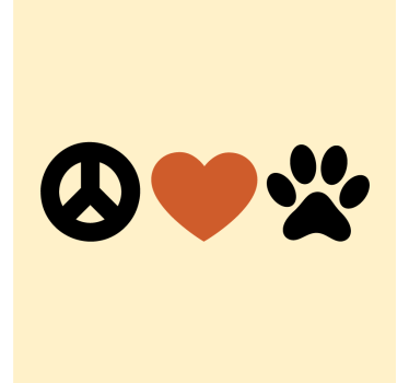 Bases para copos frase paz amor pets - TenStickers
