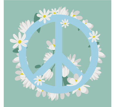 Bases para copos frase símbolo da paz com margaridas - TenStickers