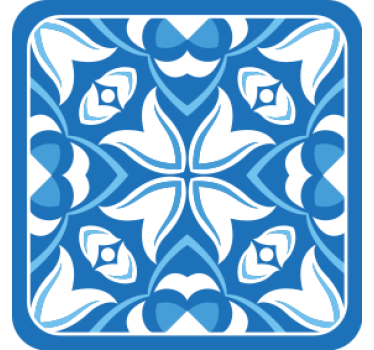 Bases para copos padrão floral azul - TenStickers