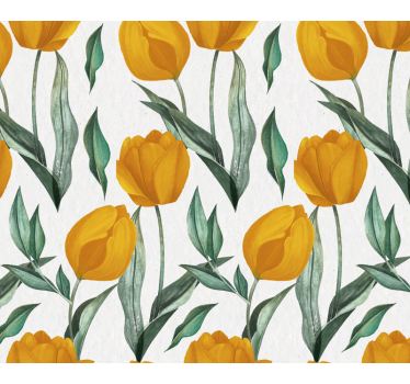 Bases para copos com padrão de tulipas amarelas - TenStickers
