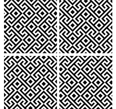 Bases para copos com padrão geométrico preto e branco - TenStickers
