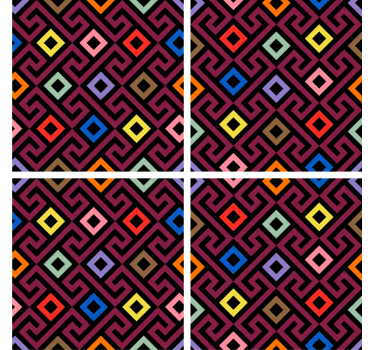 Bases para copos com padrão geométrico colorido - TenStickers