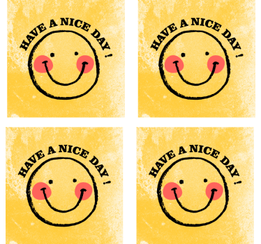 Bases para copos frase sorriso alegre com saudação - TenStickers