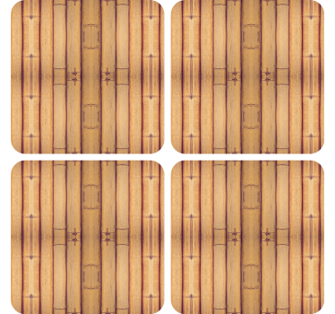 Bases para copos com superfície texturizada de bambu - TenStickers