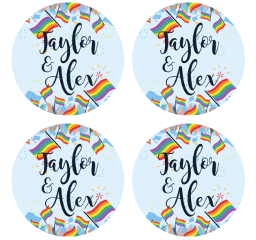 Bases para copos cerveja celebração das bandeiras arco-Íris - TenStickers