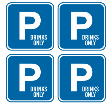 Bases para copos frase aviso de bebidas reservadas - TenStickers