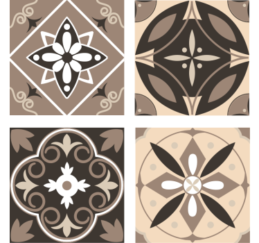 Bases para copos com padrão floral geométrico - TenStickers