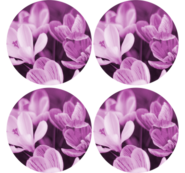 Bases para copos elemento floral vibrante - TenStickers