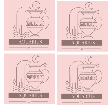 Bases para copos frase símbolo do zodíaco aquário - TenStickers