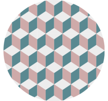 Bases para copos com padrão de cubos geométricos - TenStickers