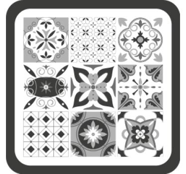 Bases para copos com motivos florais geométricos - TenStickers