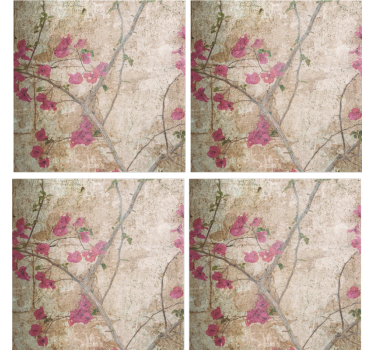 Bases para copos com motivo floral texturizado - TenStickers