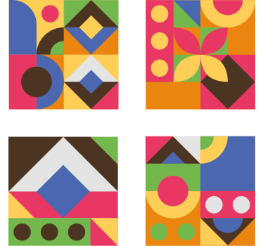 Bases para copos formas geométricas coloridas - TenStickers