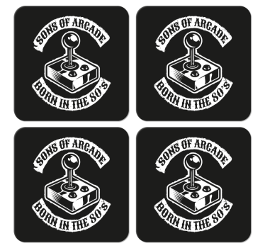 Bases para copos em vinil com frases Filhos dos anos 80 - TenStickers