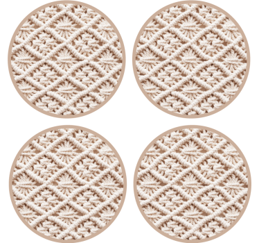 Bases para copos com padrão de crochê intricado - TenStickers