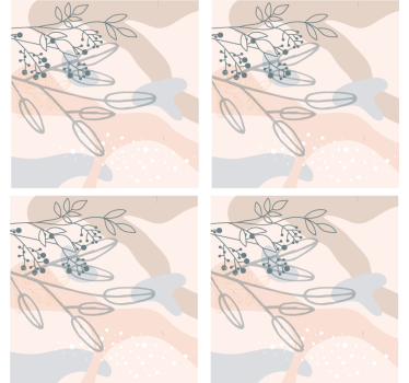 Bases para copos padrões abstratos florais - TenStickers