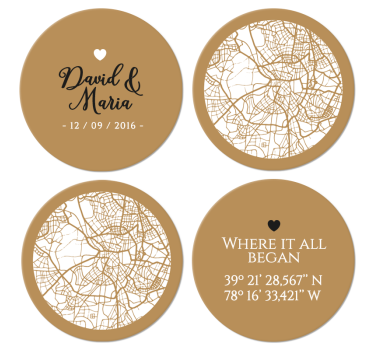 Bases para copos em vinil personalizáveis Onde tudo começou - TenStickers
