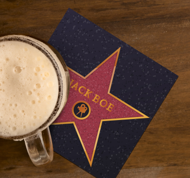 Bases para copos alternativas Estrela de hollywood com nome - TenStickers