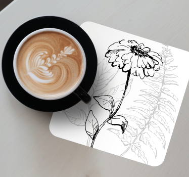 Bases para copos arte botânica em linhas - TenStickers