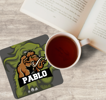 Bases para copos com arte do emblema de mamute - TenStickers