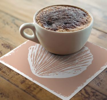 Bases para copos com elementos de padrão de concha - TenStickers