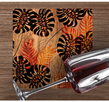 Bases para copos com estampa de folhagem tropical - TenStickers