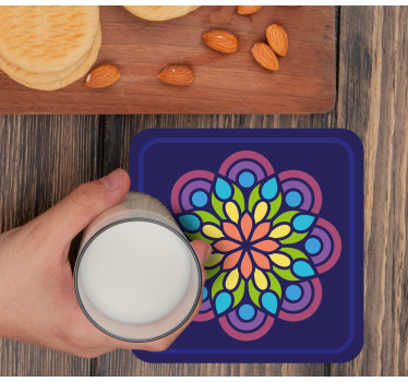 Bases para copos com estampa floral colorida - TenStickers