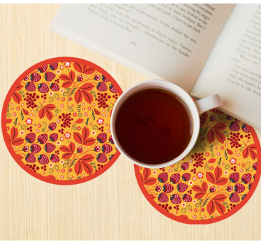 Bases para copos com estampa floral vibrante - TenStickers