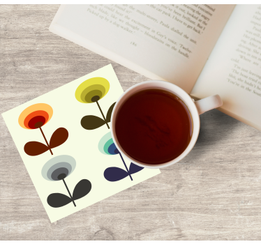Bases para copos com formas florais em camadas - TenStickers