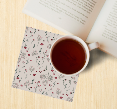 Bases para copos com fundo estampado botânico - TenStickers