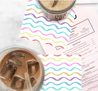 Bases para copos com motivo curvo vibrante - TenStickers