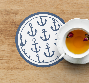 Bases para copos com motivo de âncora náutica - TenStickers