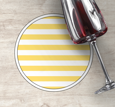Bases para copos com padrão amarelo listrado - TenStickers