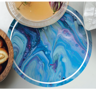 Bases para copos com padrão azul ondulado - TenStickers