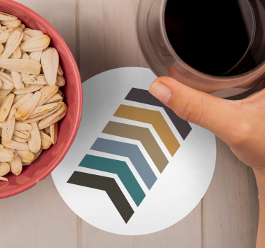 Bases para copos com padrão chevron em camadas - TenStickers