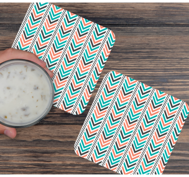 Bases para copos com padrão chevron essenciais - TenStickers