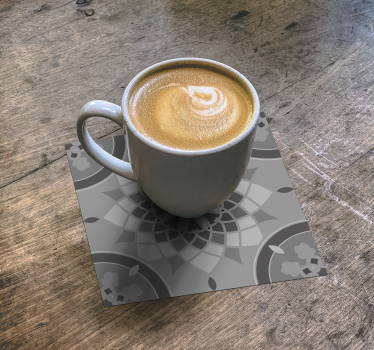 Bases para copos com padrão cinza intricado - TenStickers