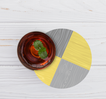 Bases para copos com padrão circular em madeira - TenStickers