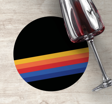 Bases para copos com padrão circular listrado colorido - TenStickers