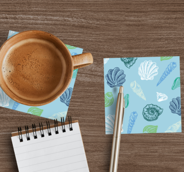 Bases para copos com padrão de conchas - TenStickers