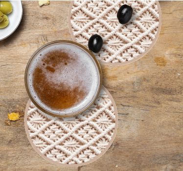 Bases para copos com padrão de crochê intricado - TenStickers