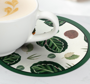 Bases para copos com padrão de folhas - TenStickers