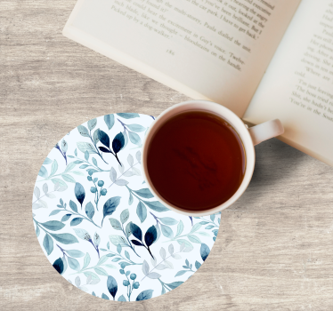 Bases para copos com padrão de folhas florais - TenStickers