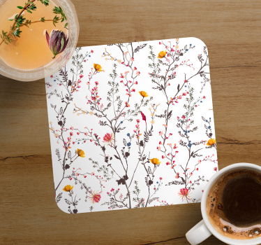 Bases para copos com padrão de galhos florais - TenStickers