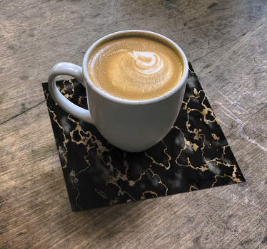 Bases para copos com padrão elegante em preto e ouro - TenStickers