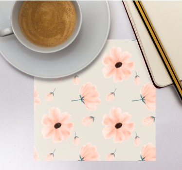 Bases para copos com padrão floral de pétalas suaves - TenStickers