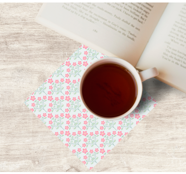 Bases para copos com padrão floral em pastel - TenStickers