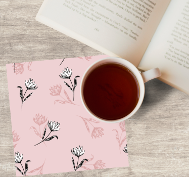 Bases para copos com padrão floral em tons suaves - TenStickers