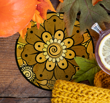 Bases para copos com padrão floral intricado - TenStickers
