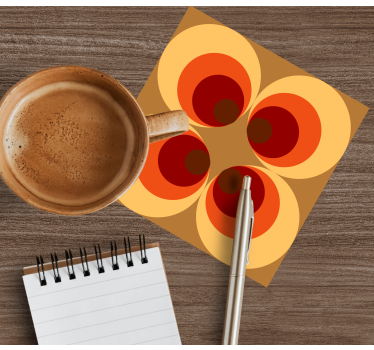 Bases para copos com padrão gradiente circular quente - TenStickers